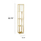 All The Rages Lalia Home Tan Column Shelf Floor Lamp With A Linen Shade