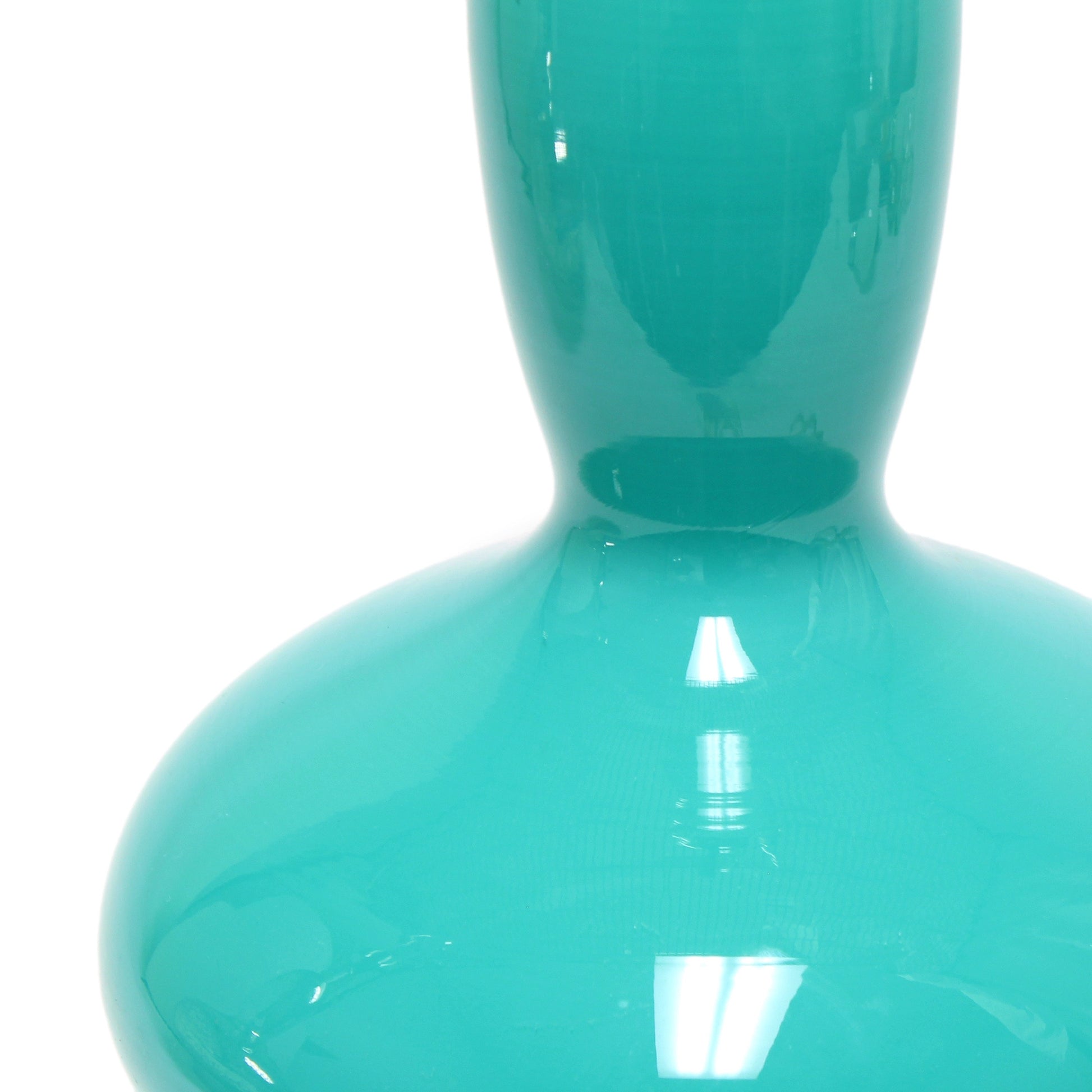 All The Rages Lalia Home Teal Glass Dollop Table Lamp With White Fabric Shade