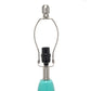 All The Rages Lalia Home Teal Glass Dollop Table Lamp With White Fabric Shade