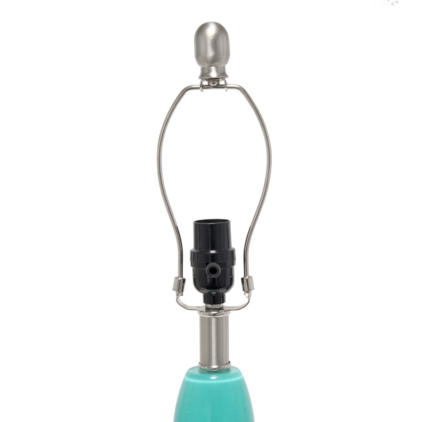 All The Rages Lalia Home Teal Glass Dollop Table Lamp With White Fabric Shade