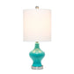 All The Rages Lalia Home Teal Paseo Table Lamp With White Fabric Shade