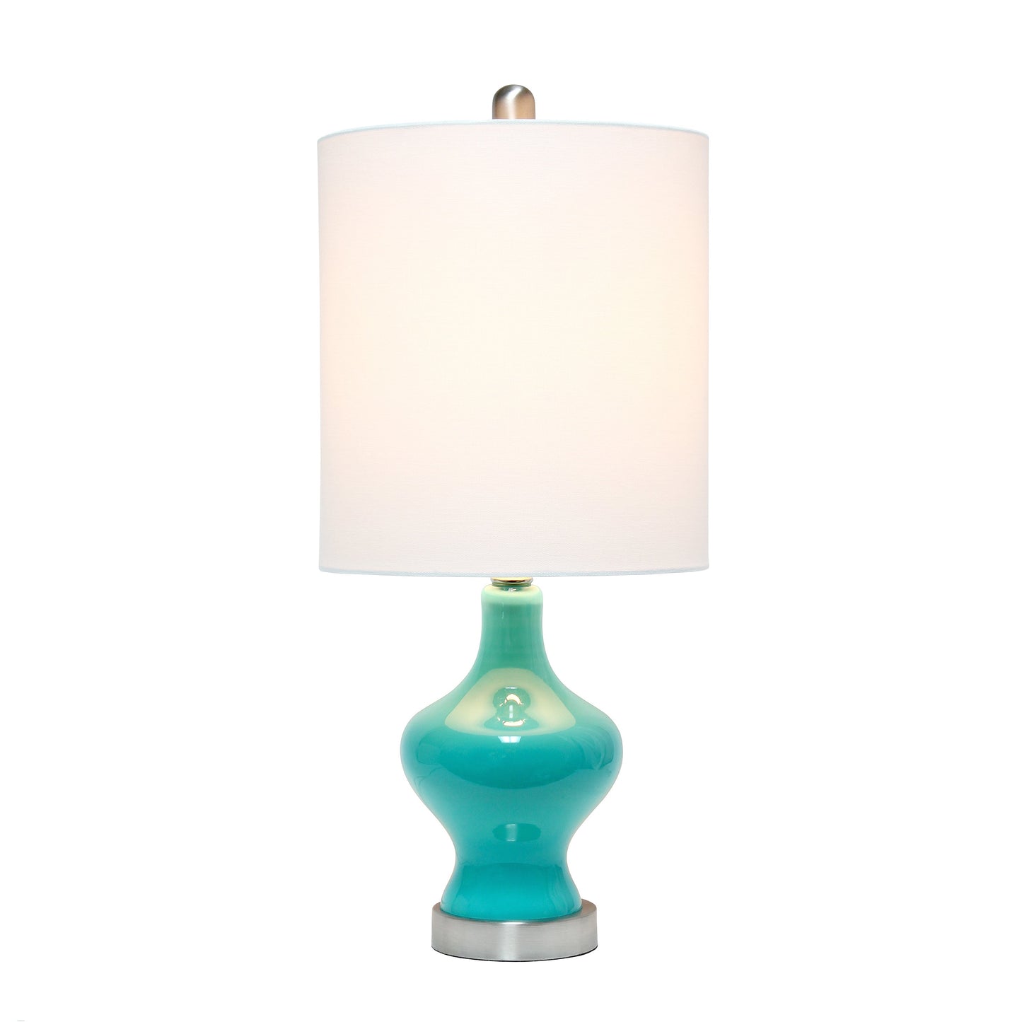 All The Rages Lalia Home Teal Paseo Table Lamp With White Fabric Shade