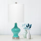 All The Rages Lalia Home Teal Paseo Table Lamp With White Fabric Shade
