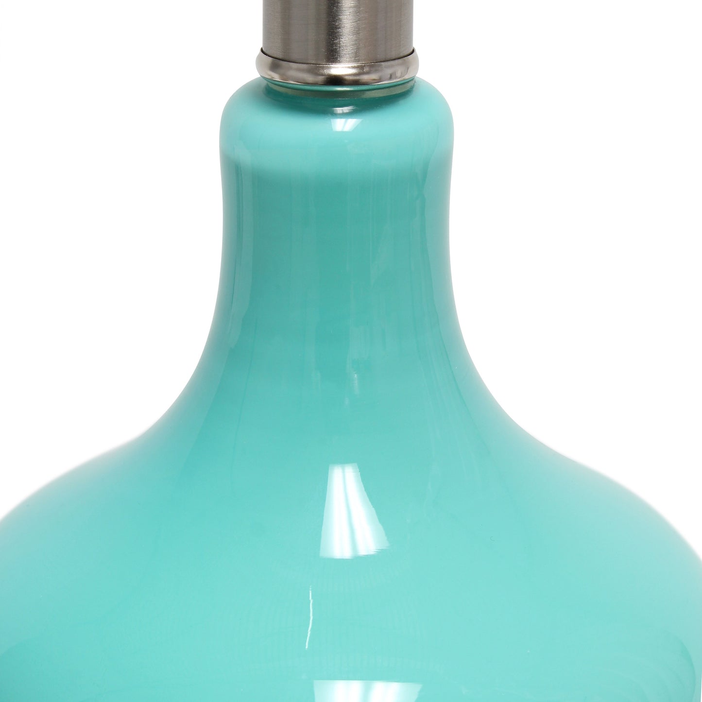 All The Rages Lalia Home Teal Paseo Table Lamp With White Fabric Shade