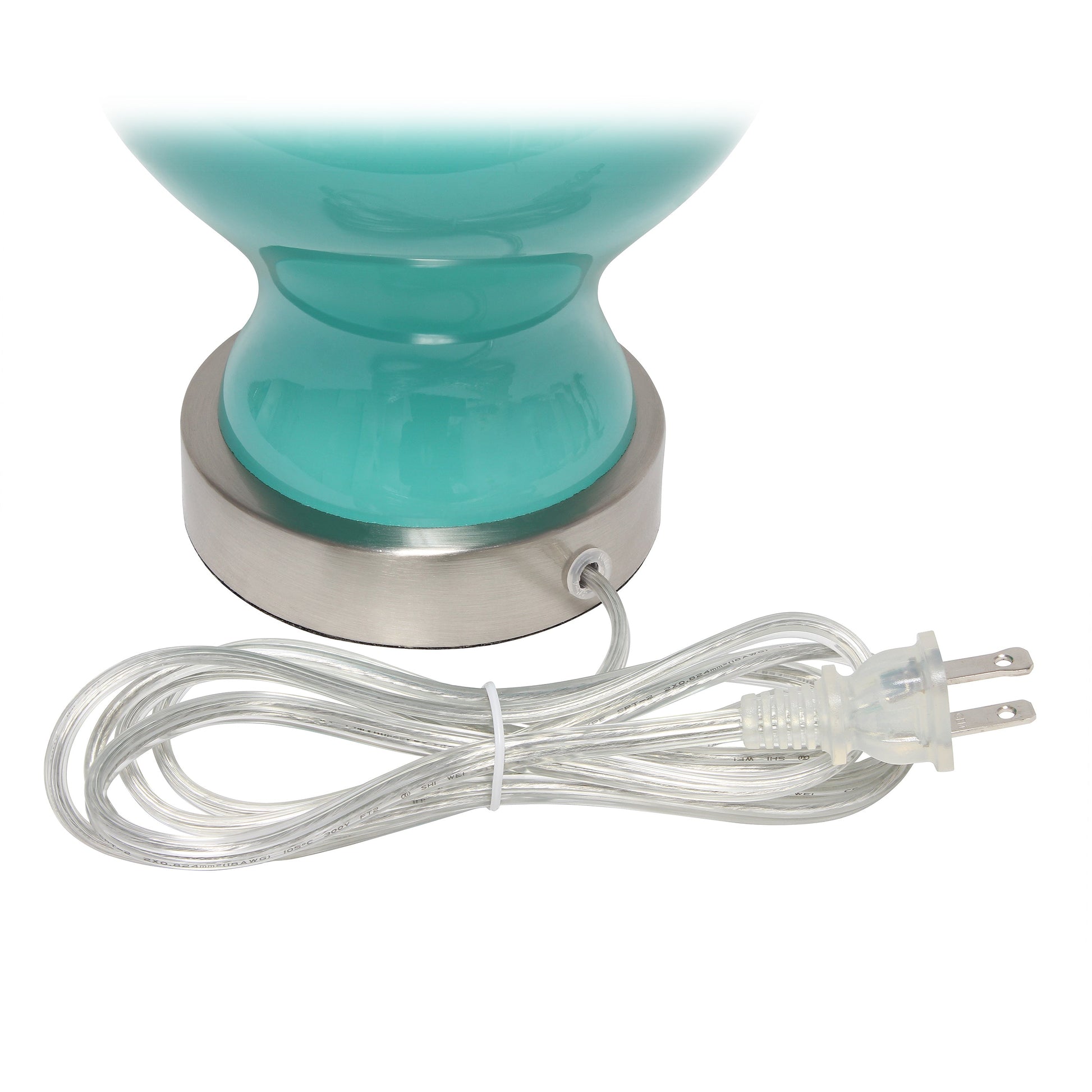 All The Rages Lalia Home Teal Paseo Table Lamp With White Fabric Shade