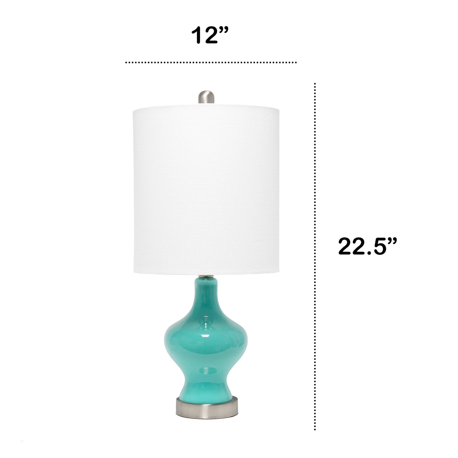 All The Rages Lalia Home Teal Paseo Table Lamp With White Fabric Shade