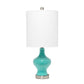 All The Rages Lalia Home Teal Paseo Table Lamp With White Fabric Shade