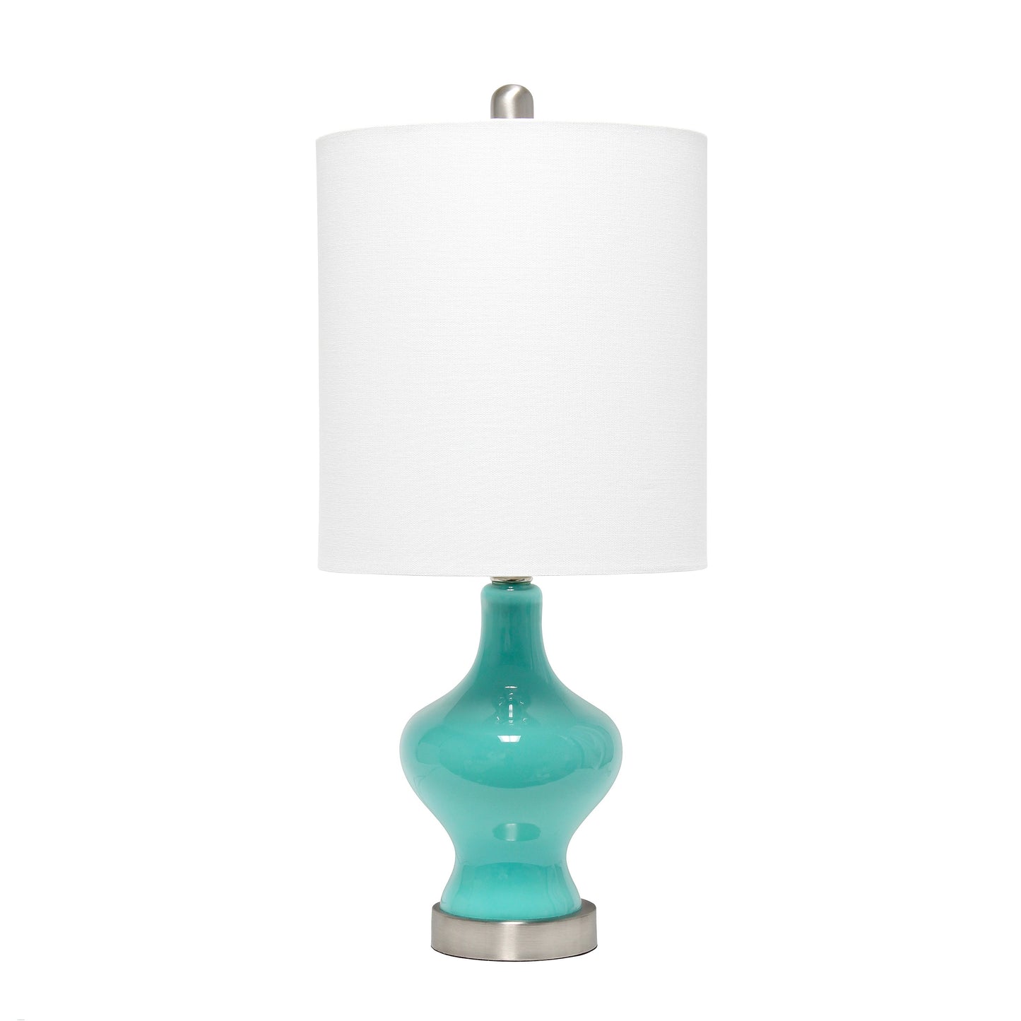 All The Rages Lalia Home Teal Paseo Table Lamp With White Fabric Shade