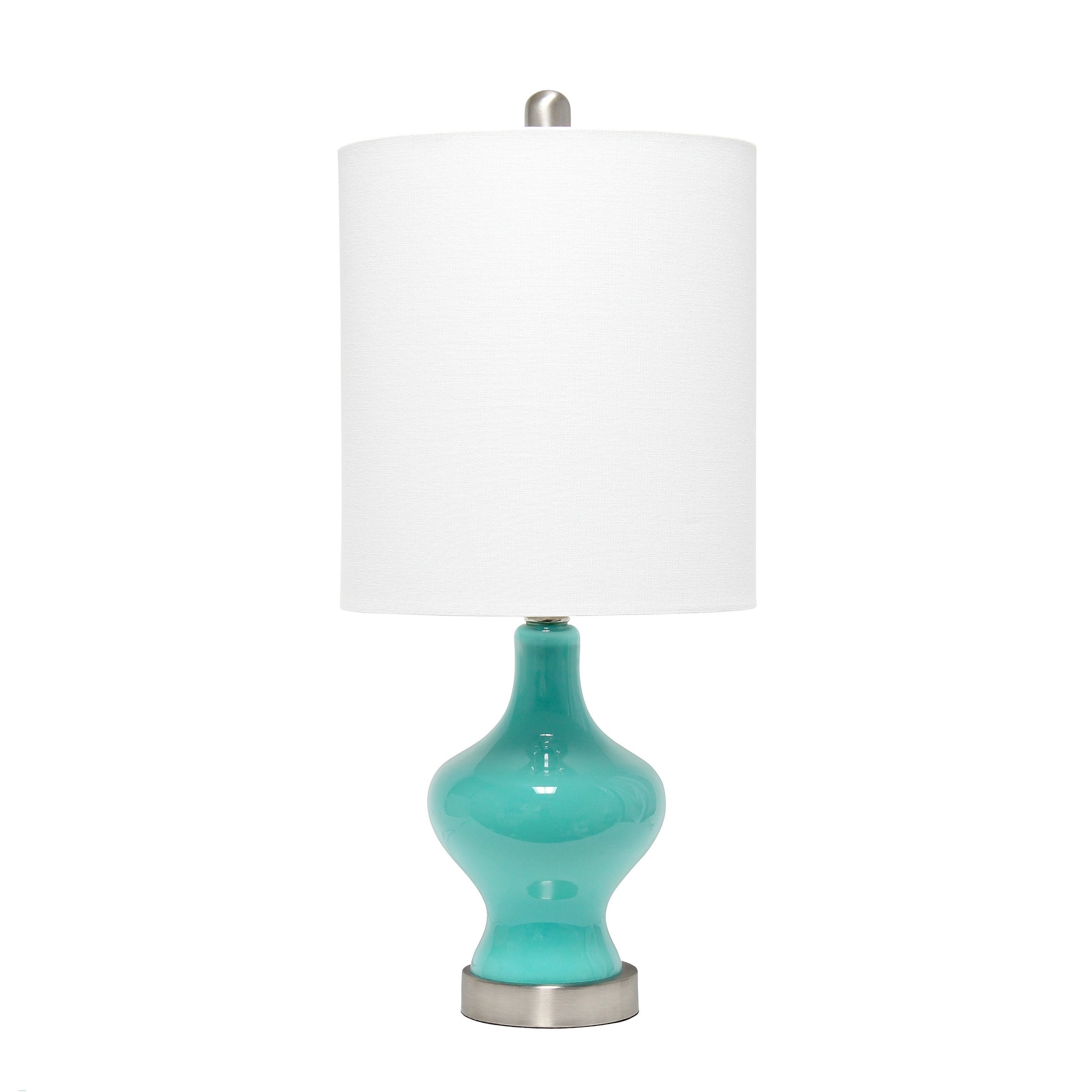 All The Rages Lalia Home Teal Paseo Table Lamp With White Fabric Shade