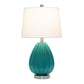 All The Rages Lalia Home Teal Pleated Table Lamp With White Fabric Shade