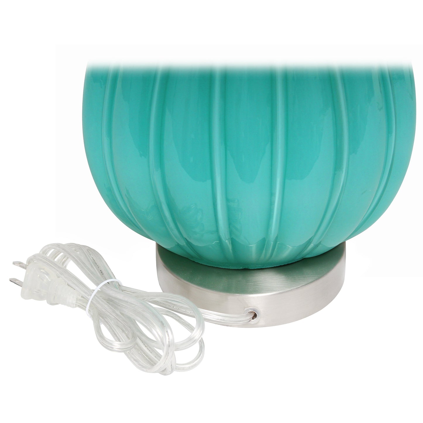 All The Rages Lalia Home Teal Pleated Table Lamp With White Fabric Shade