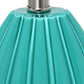 All The Rages Lalia Home Teal Pleated Table Lamp With White Fabric Shade