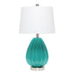 All The Rages Lalia Home Teal Pleated Table Lamp With White Fabric Shade