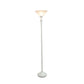 All The Rages Lalia Home White 1-Light Classic Torchiere Floor Lamp With Marbleized Glass Shade