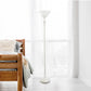 All The Rages Lalia Home White 1-Light Classic Torchiere Floor Lamp With Marbleized Glass Shade