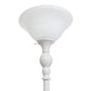 All The Rages Lalia Home White 1-Light Classic Torchiere Floor Lamp With Marbleized Glass Shade