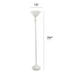 All The Rages Lalia Home White 1-Light Classic Torchiere Floor Lamp With Marbleized Glass Shade