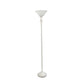 All The Rages Lalia Home White 1-Light Classic Torchiere Floor Lamp With Marbleized Glass Shade