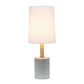 All The Rages Lalia Home White & Antique Brass Concrete Table Lamp With Linen Shade