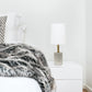 All The Rages Lalia Home White & Antique Brass Concrete Table Lamp With Linen Shade