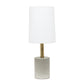 All The Rages Lalia Home White & Antique Brass Concrete Table Lamp With Linen Shade