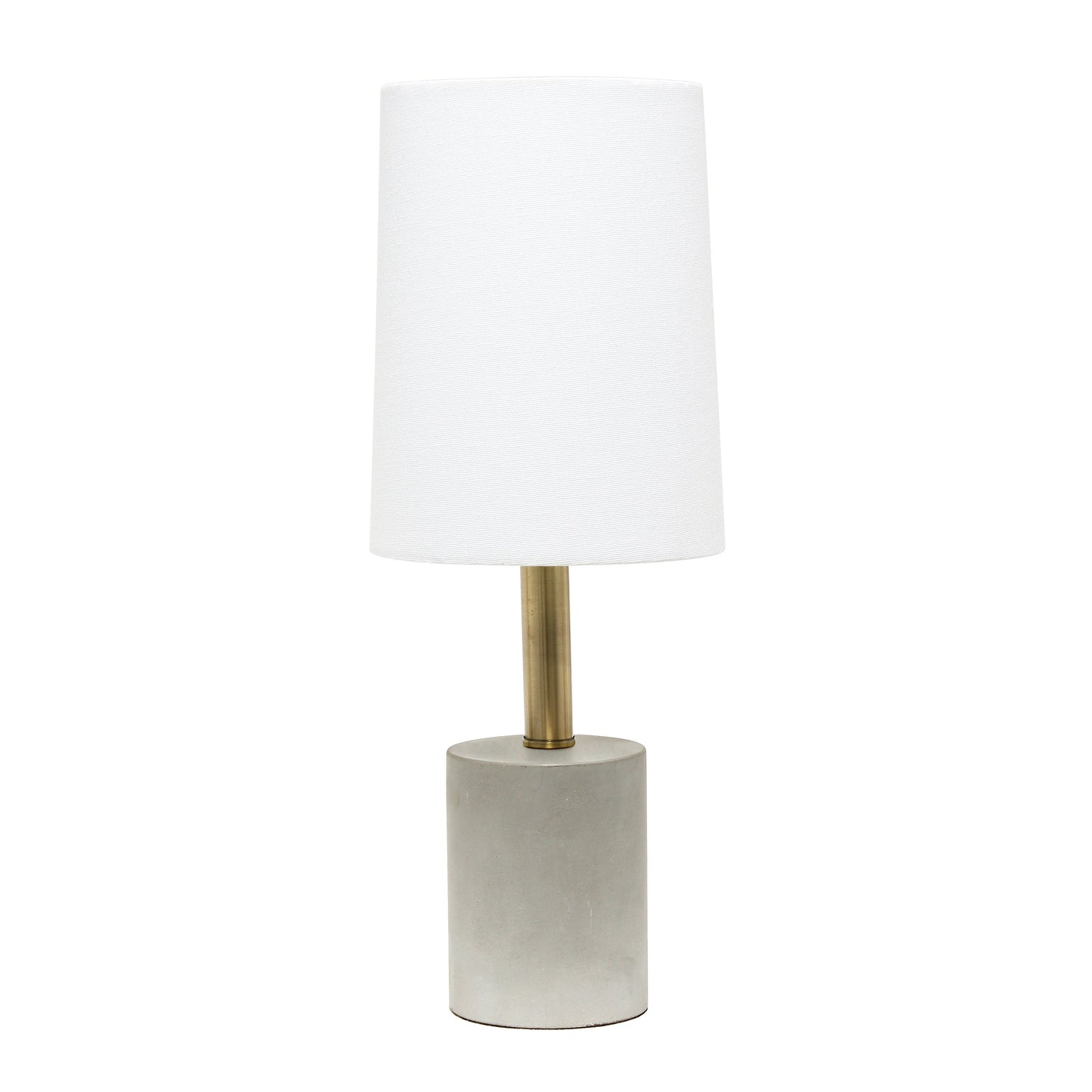 All The Rages Lalia Home White & Antique Brass Concrete Table Lamp With Linen Shade