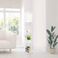 All The Rages Lalia Home White Column Shelf Floor Lamp With A Linen Shade