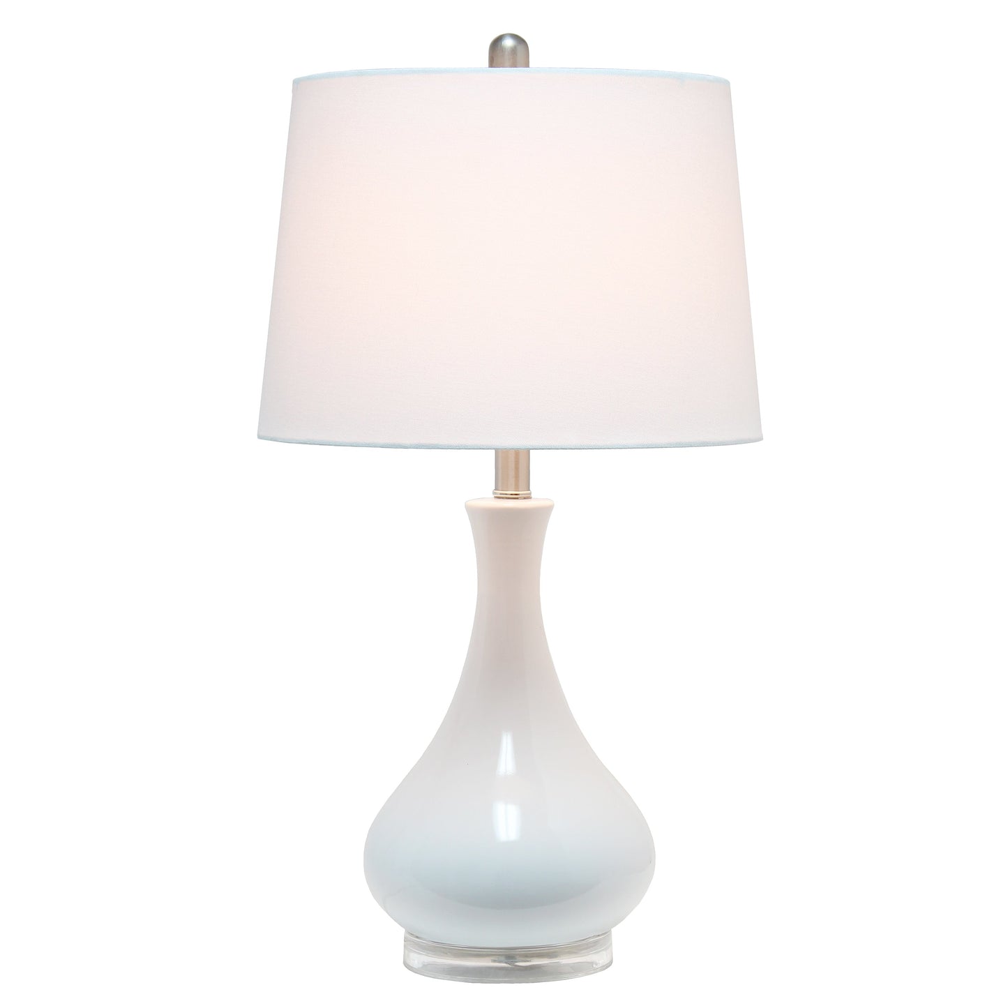 All The Rages Lalia Home White Droplet Table Lamp With Fabric Shade