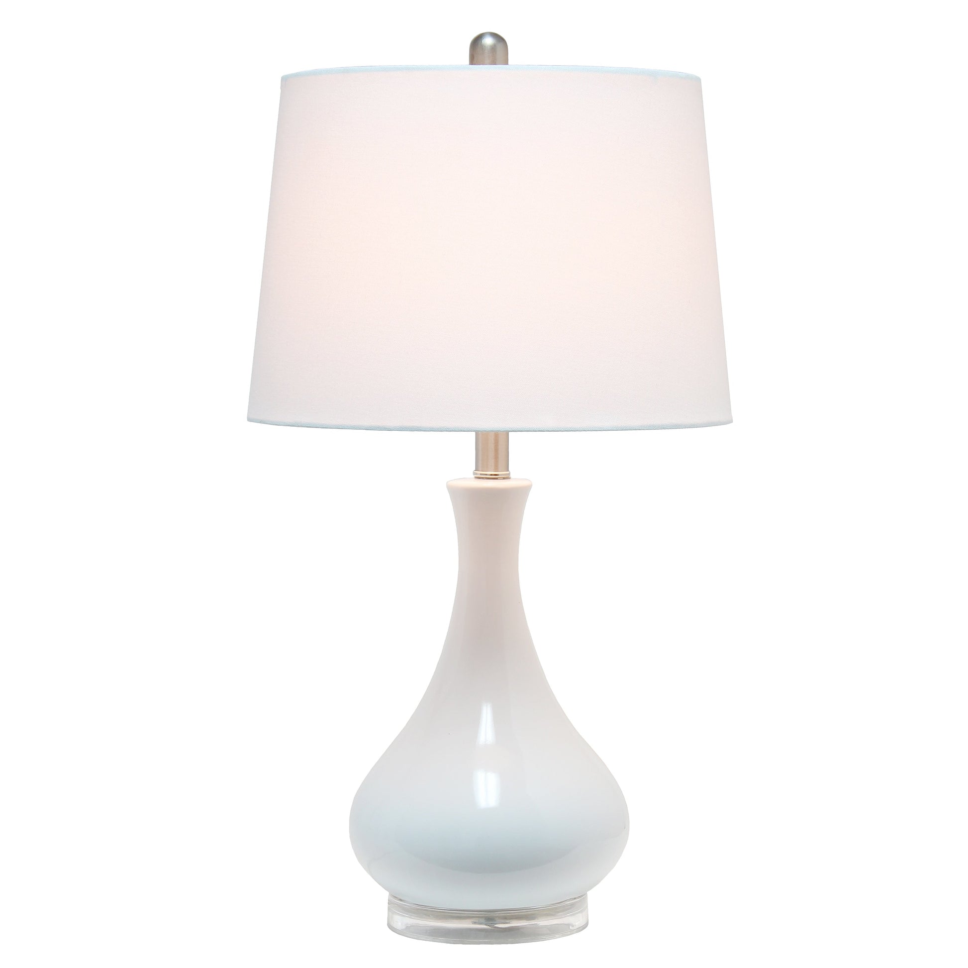All The Rages Lalia Home White Droplet Table Lamp With Fabric Shade