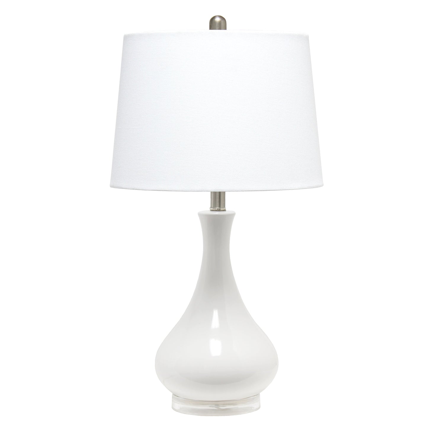 All The Rages Lalia Home White Droplet Table Lamp With Fabric Shade