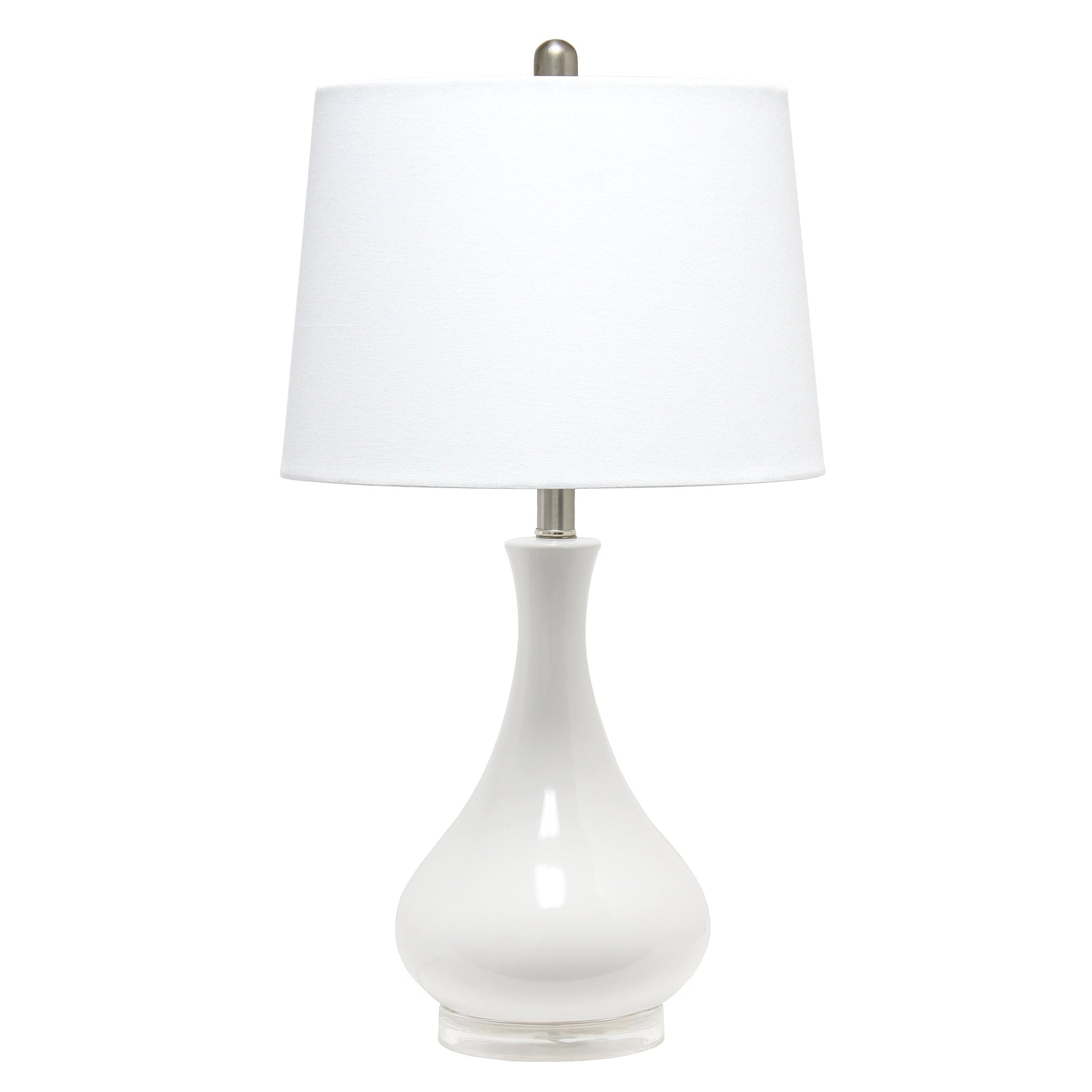 All The Rages Lalia Home White Droplet Table Lamp With Fabric Shade