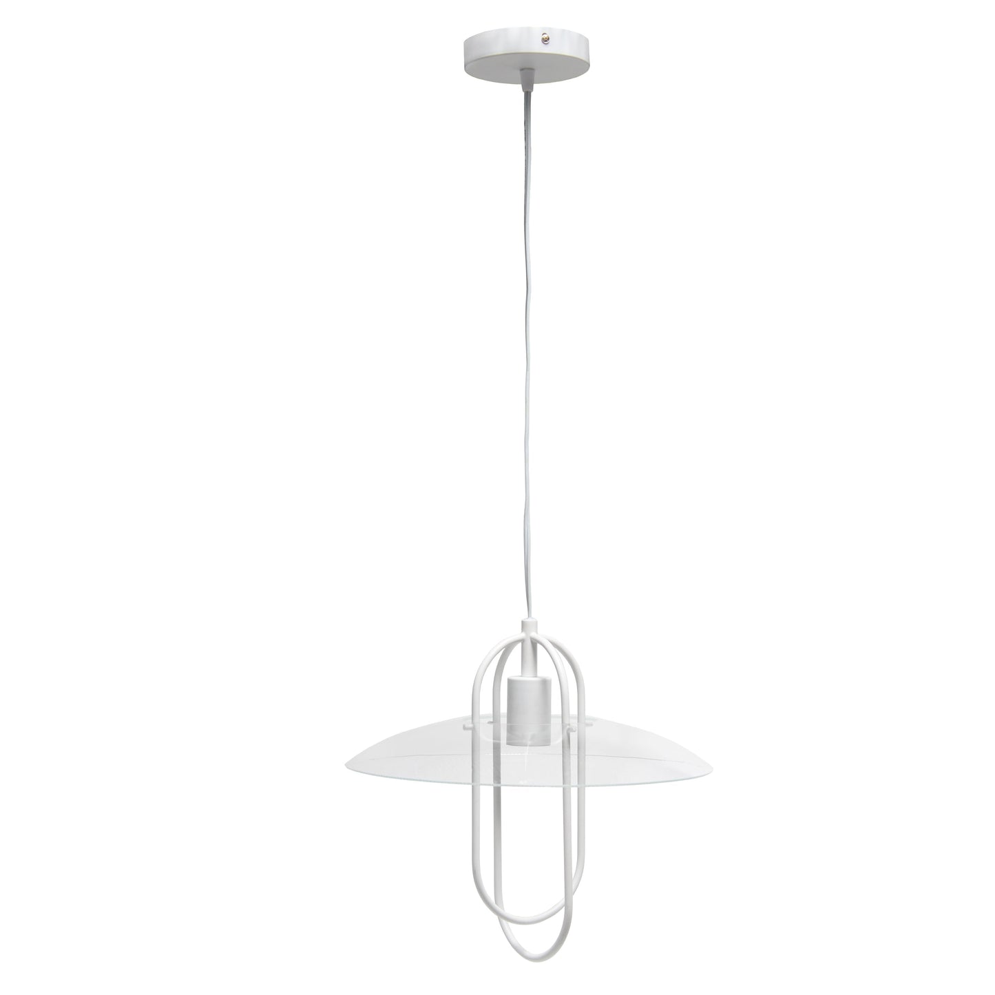 All The Rages Lalia Home White Elongated Metal Pendant Light