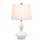 All The Rages Lalia Home White Glass Dollop Table Lamp With White Fabric Shade