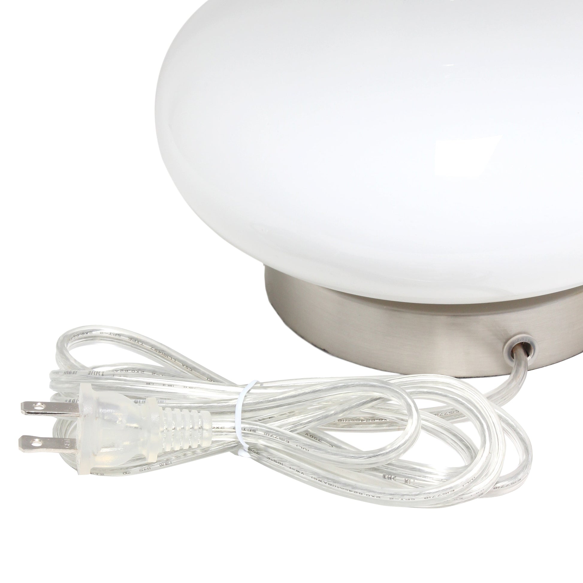 All The Rages Lalia Home White Glass Dollop Table Lamp With White Fabric Shade