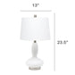 All The Rages Lalia Home White Glass Dollop Table Lamp With White Fabric Shade