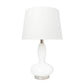 All The Rages Lalia Home White Glass Dollop Table Lamp With White Fabric Shade