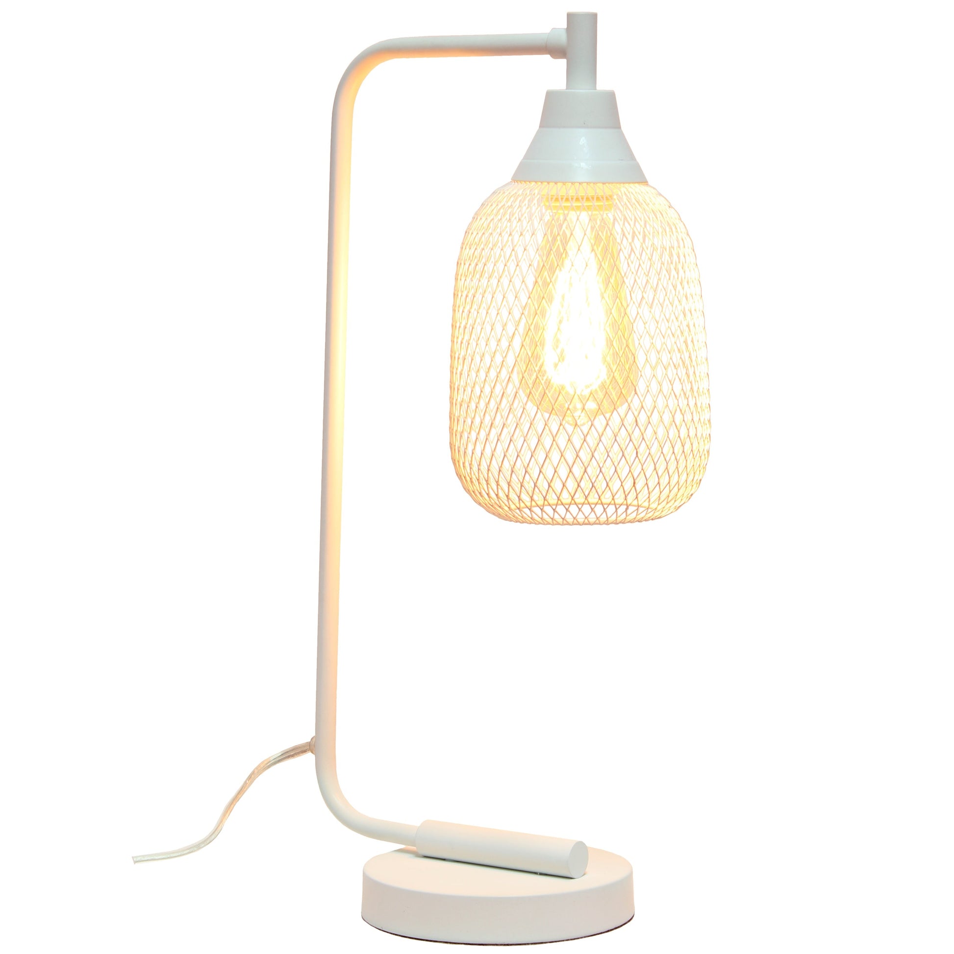 All The Rages Lalia Home White Industrial Mesh Table Lamp