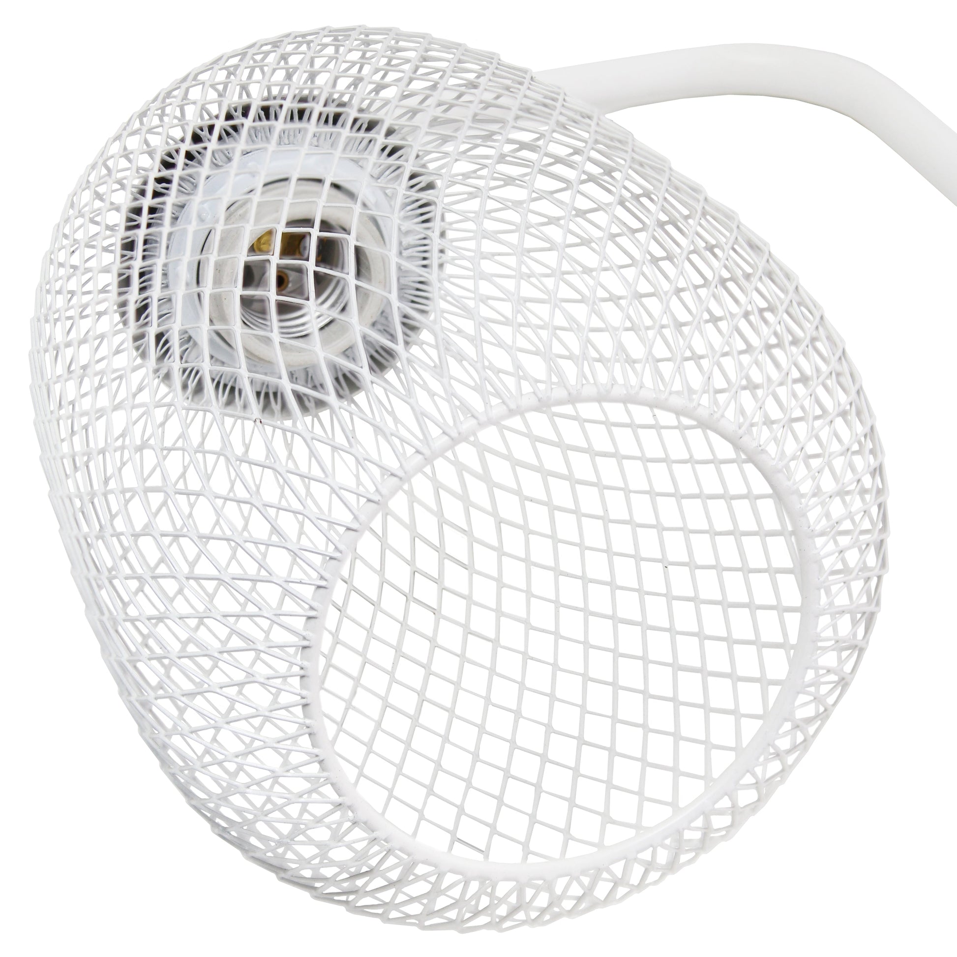 All The Rages Lalia Home White Industrial Mesh Table Lamp