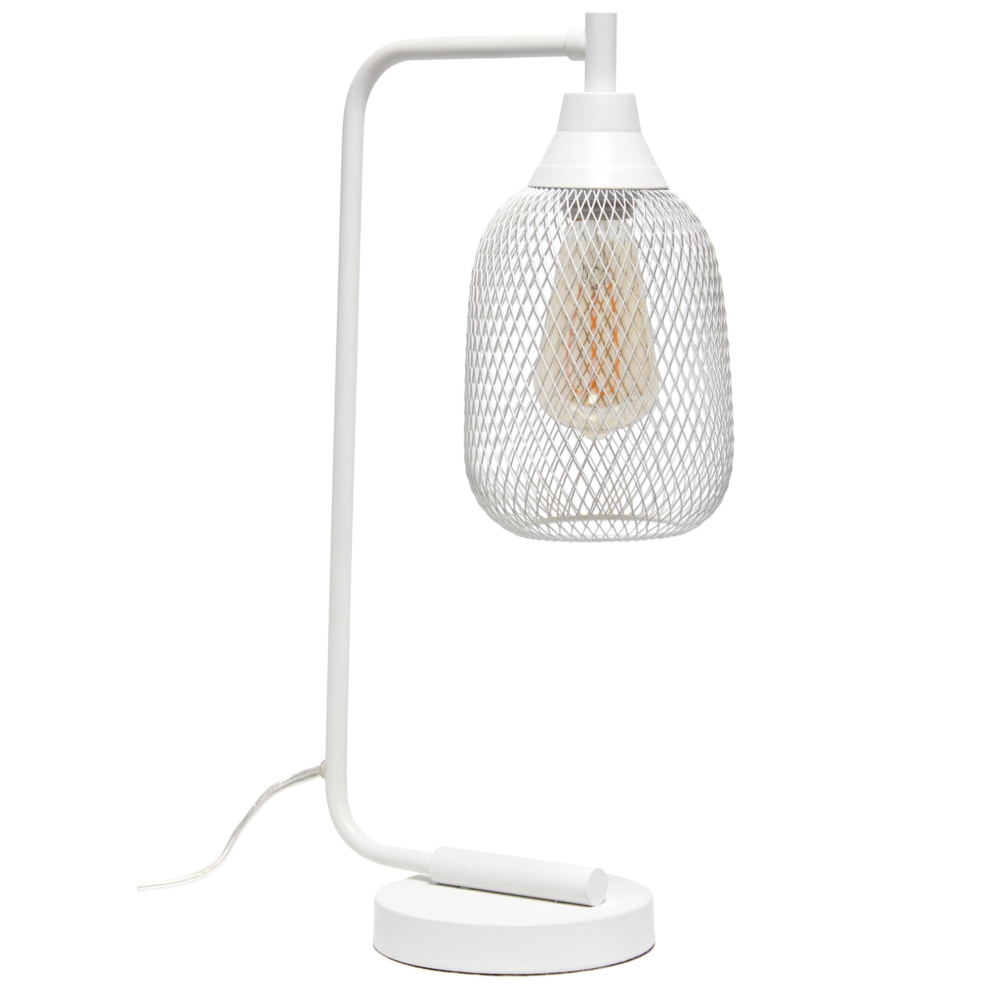 All The Rages Lalia Home White Industrial Mesh Table Lamp