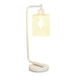 All The Rages Lalia Home White Iron Table Lamp With Glass Shade