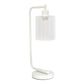 All The Rages Lalia Home White Iron Table Lamp With Glass Shade