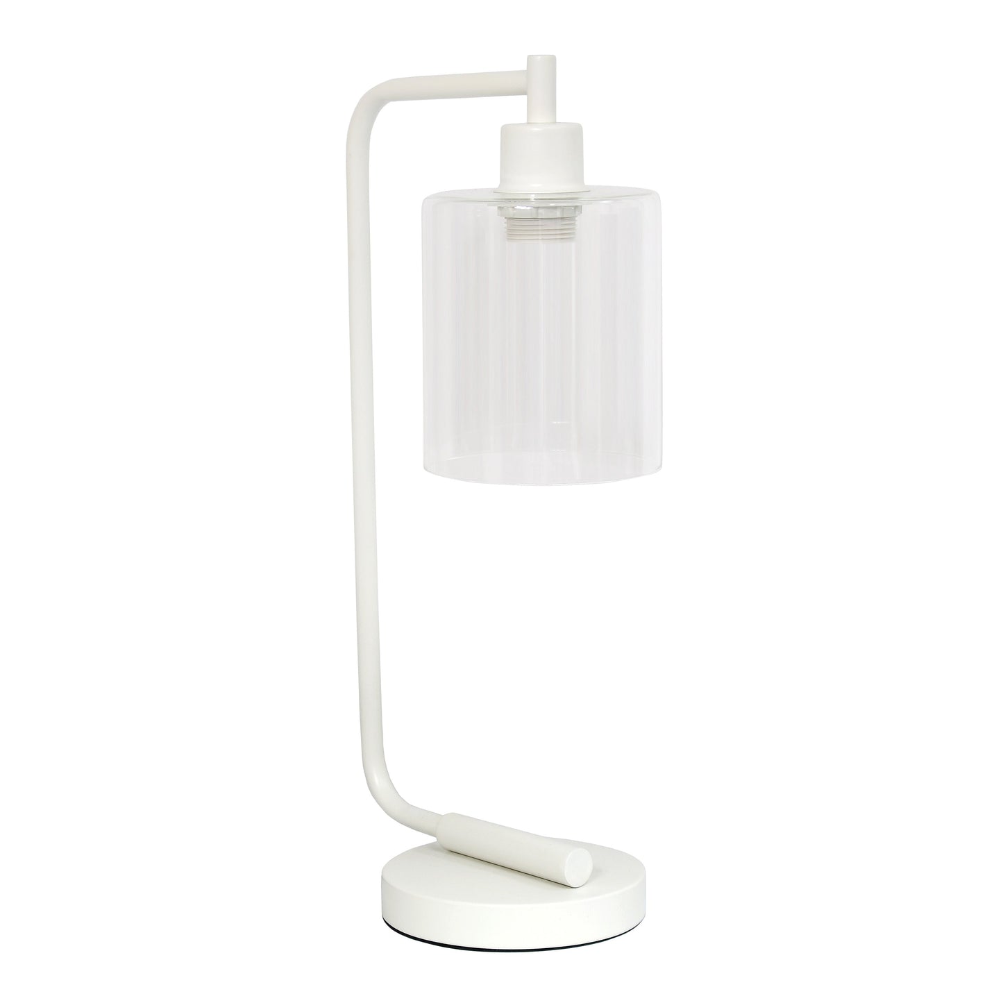 All The Rages Lalia Home White Iron Table Lamp With Glass Shade