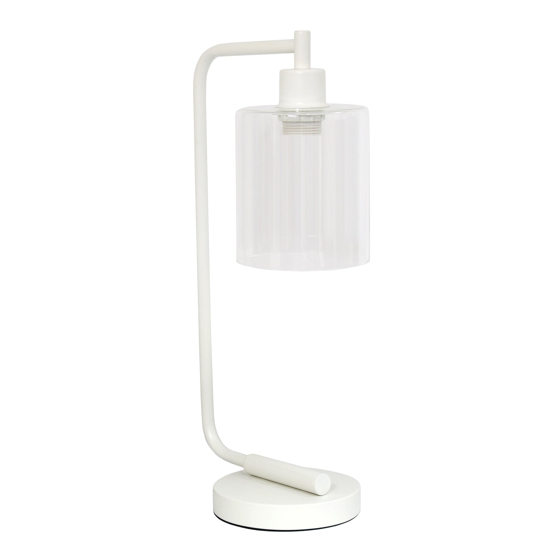 All The Rages Lalia Home White Iron Table Lamp With Glass Shade