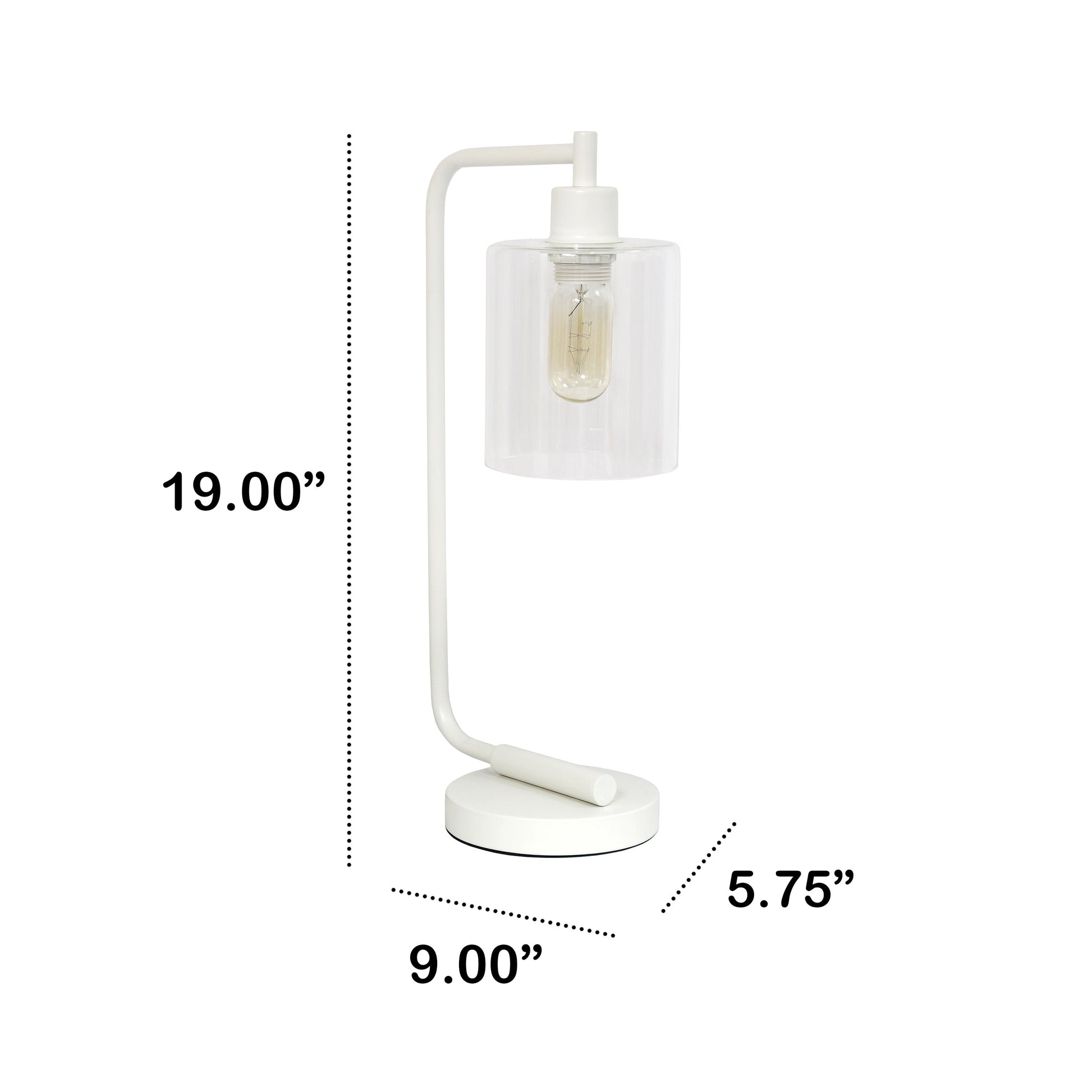 All The Rages Lalia Home White Iron Table Lamp With Glass Shade