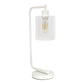 All The Rages Lalia Home White Iron Table Lamp With Glass Shade