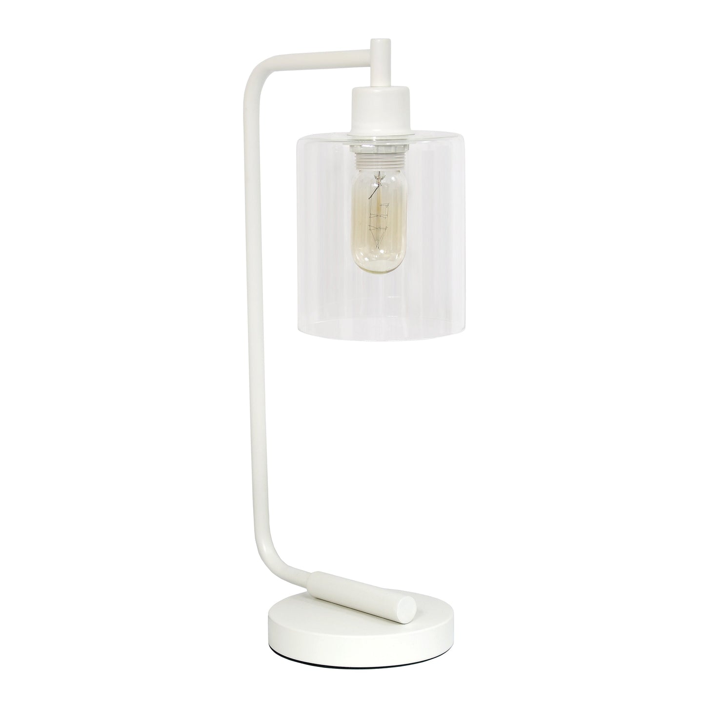 All The Rages Lalia Home White Iron Table Lamp With Glass Shade