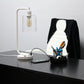 All The Rages Lalia Home White Iron Table Lamp With USB Port & Glass Shade