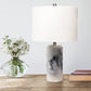 All The Rages Lalia Home White Marbleized Table Lamp With White Fabric Shade