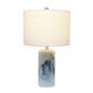 All The Rages Lalia Home White Marbleized Table Lamp With White Fabric Shade