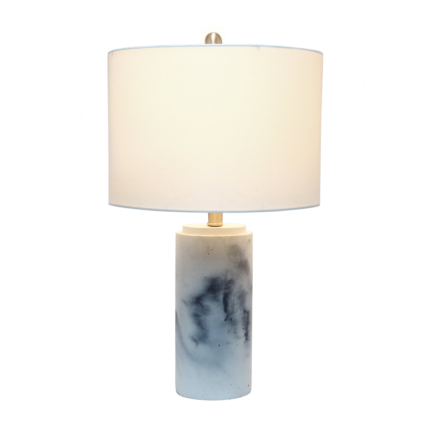 All The Rages Lalia Home White Marbleized Table Lamp With White Fabric Shade